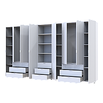 Шафа для одягу Doros Гелар Білий 4+4ДСП з пеналом 370х49.5х203.4 (42005167), фото 2