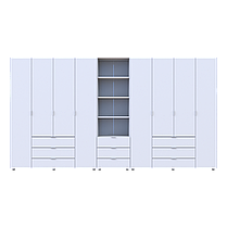 Шафа для одягу Doros Гелар Білий 4+4ДСП з пеналом 370х49.5х203.4 (42005167), фото 4