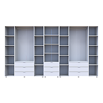 Шафа для одягу Doros Гелар Білий 4+4ДСП з пеналом 370х49.5х203.4 (42005167), фото 5