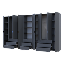 Шафа для одягу Doros Гелар Графіт 4+4ДСП з пеналом 370х49.5х203.4 (42005173), фото 2