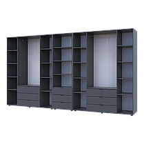 Шафа для одягу Doros Гелар Графіт 4+4ДСП з пеналом 370х49.5х203.4 (42005173), фото 3