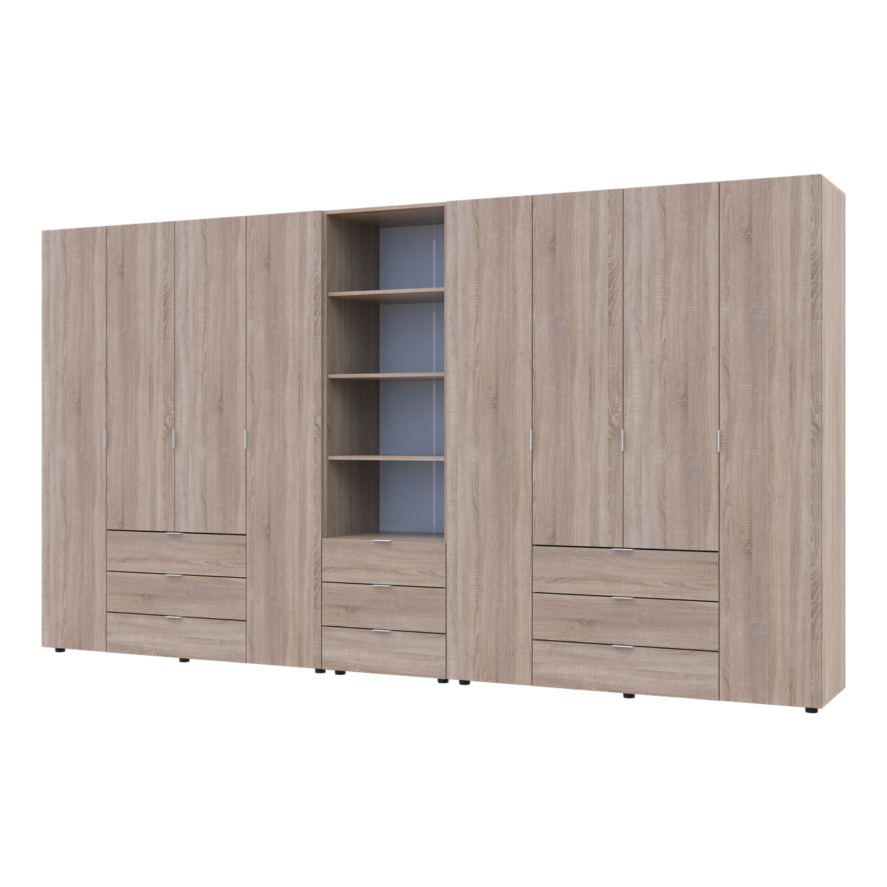 Шафа для одягу Гелар Doros Дуб сонома 4+4ДСП з пеналом 370х49.5х203.4 (42005185)