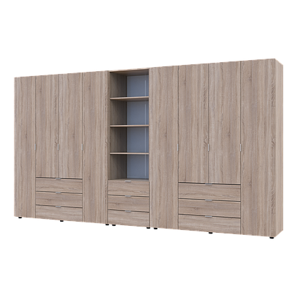 Шафа для одягу Гелар Doros Дуб сонома 4+4ДСП з пеналом 370х49.5х203.4 (42005185), фото 1