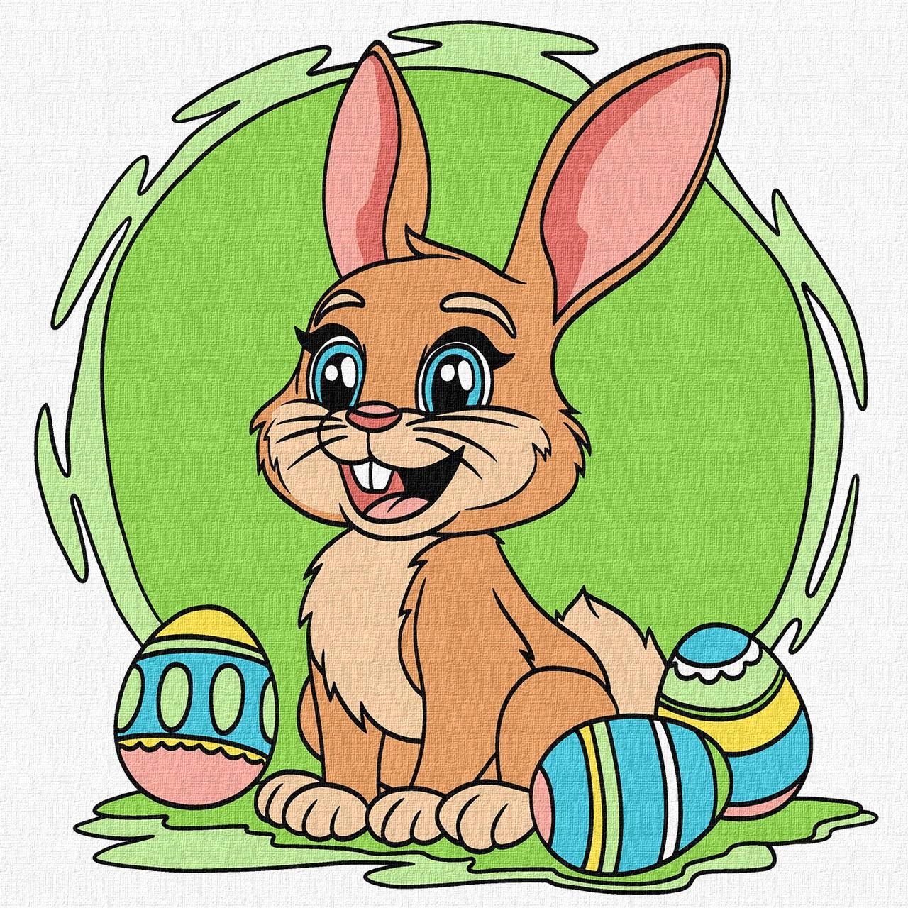 Картина за номерами Веселий кролик. Тварини 25*25 см Ідейка KHO 6201, фото 1