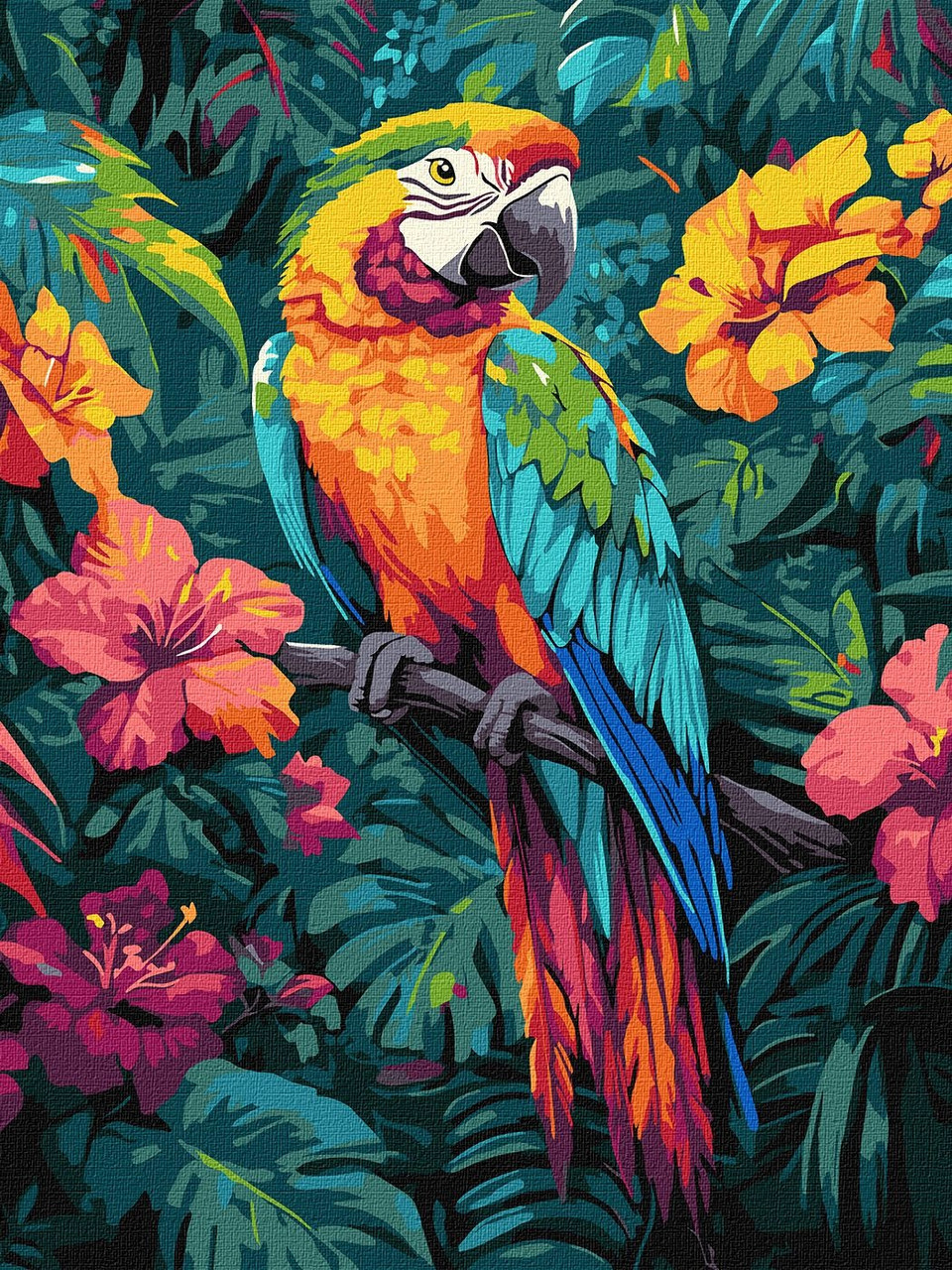 Картина за номерами Птахи. Яскравий папуга 30*40 см Ідейка KHO 6675, фото 1