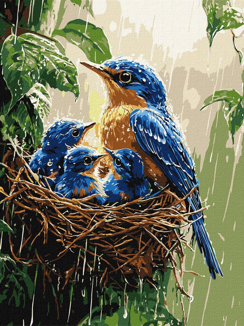 Картина за номерами Сім'я птахів 30*40 см Ідейка KHO 6741, фото 1