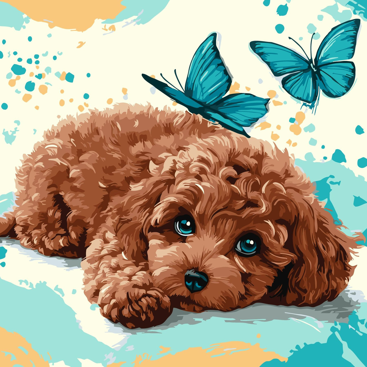 Картина за номерами Тварини. Пудель 40*40 см Ідейка KHO 6793, фото 1