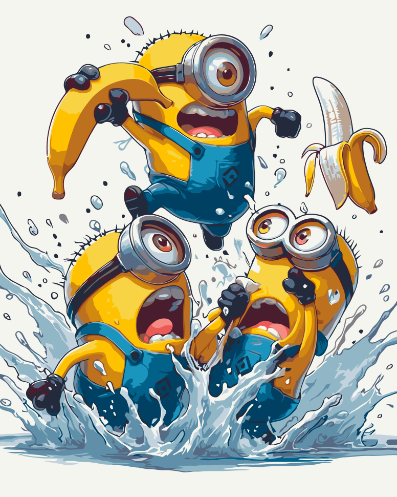 Картина за номерами 40х50 см. Посіпаки та банан AC16523, фото 1