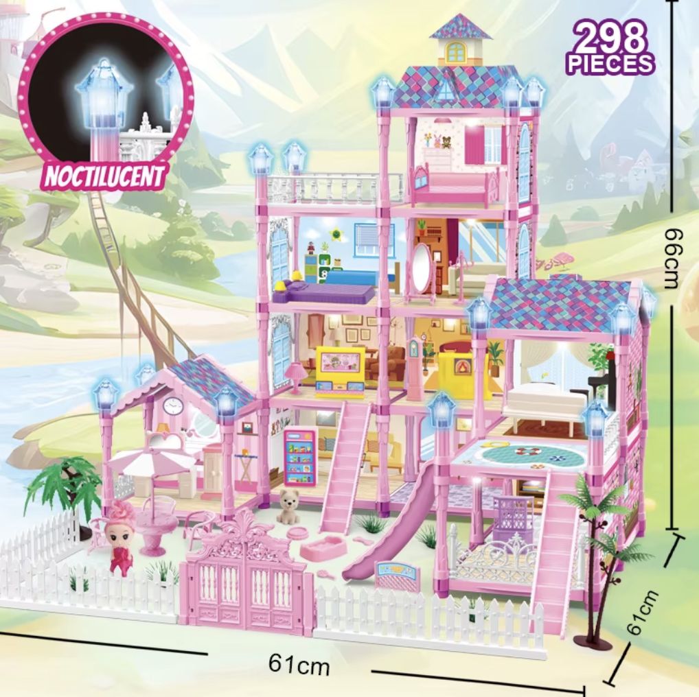 Великий будинок для ляльок LOL Surprise (4 поверхи, меблі, підсвітка), фото 1