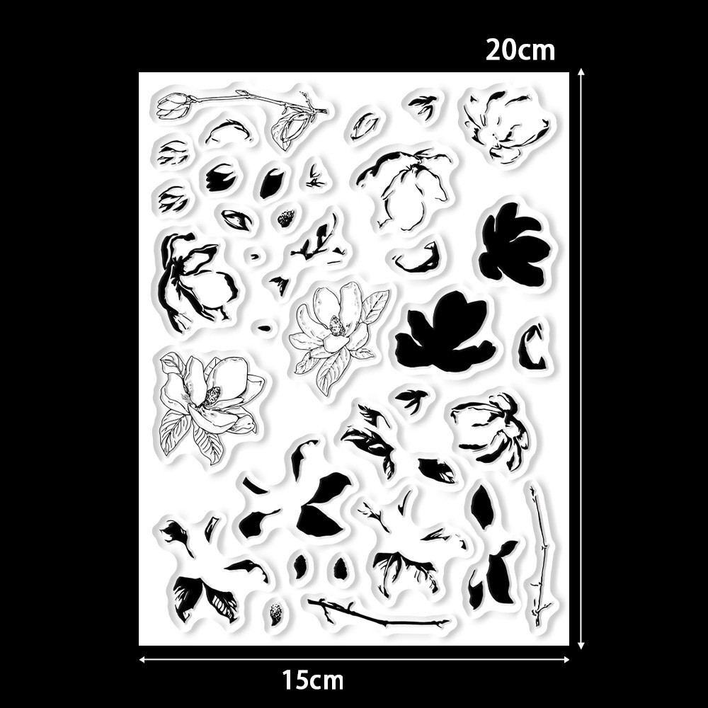 Набір силіконових штампів для скрапбукінгу Квіти CHT192, фото 1