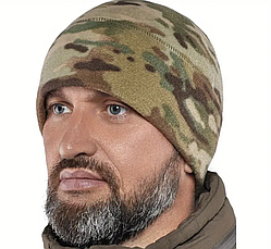 Шапка флісова зимова WATCH CAP — Multicam, фліс 260 г/м², двошарова, фото 4