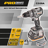 Акумуляторний шуруповерт Procraft Industrial CD20A (20В 4Ач Зп) кейс, фото 2