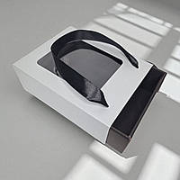 Коробка подарункова з пакетом (210х160х70мм.) сріблясто-чорна