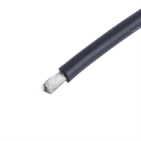 Силіконовий дріт 10AWG (5.4mm2-1050/0.08TS) чорний, 1 м, фото 1