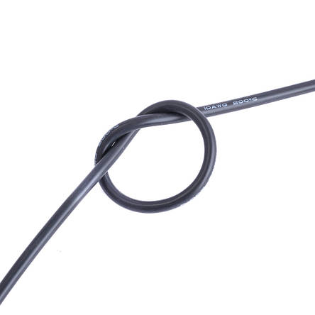 Силіконовий дріт 10AWG (5.4mm2-1050/0.08TS) чорний, 1 м, фото 2