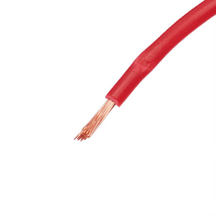 Дріт багатожильний 1.0mm2 (18AWG/32xD0.20 мм, мідь, PVC), червоний, 1 м, фото 2