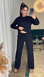 Жіночий базовий теплий осінній костюм прогулянковий ангоровий кофта і прямі штани щільна ангора люкс
