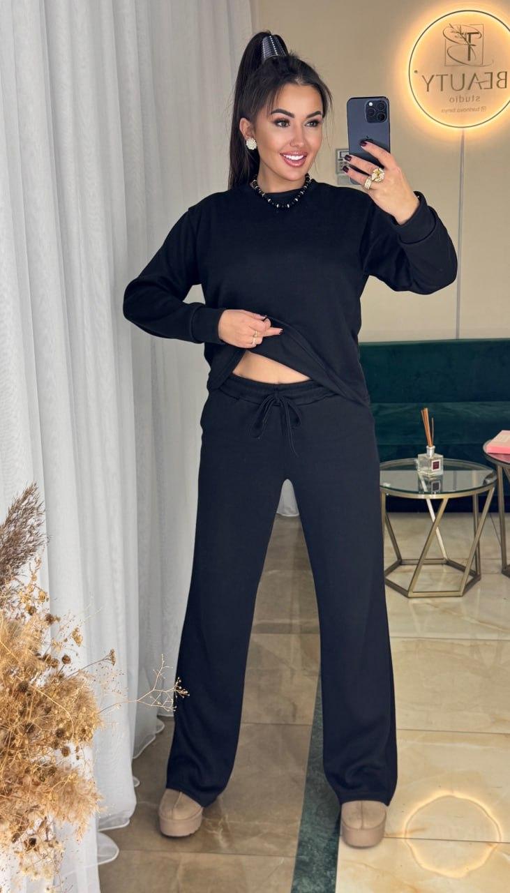 Жіночий базовий теплий осінній костюм прогулянковий ангоровий кофта і прямі штани щільна ангора люкс, фото 1
