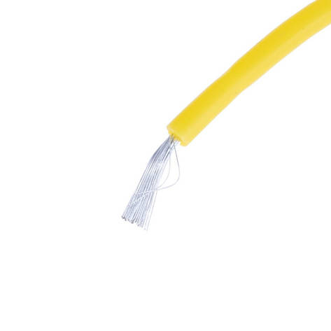 Силіконовий дріт 24AWG (0.2mm2 40/0.08TS) жовтий, 1 м, фото 1