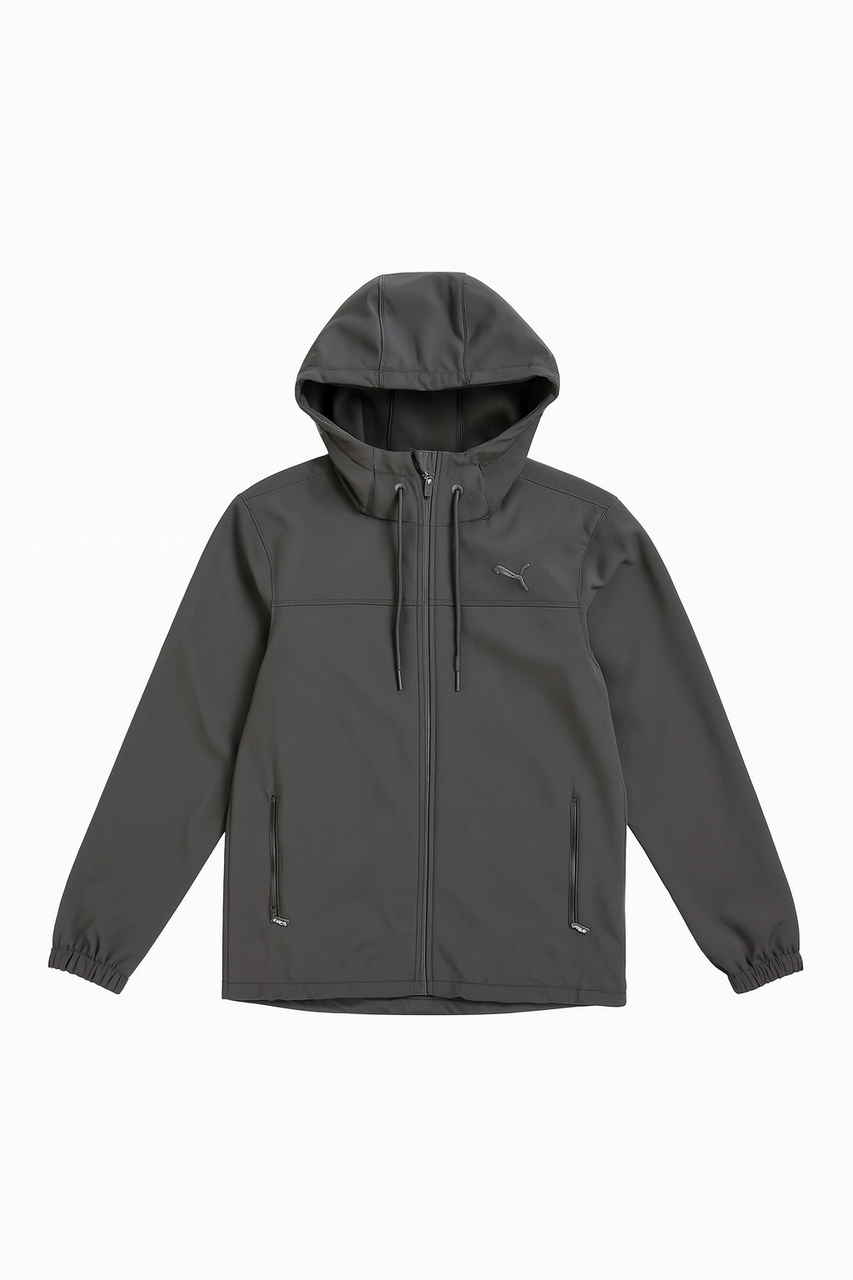 Чоловіча вітровка з капюшоном чорна, фото 1