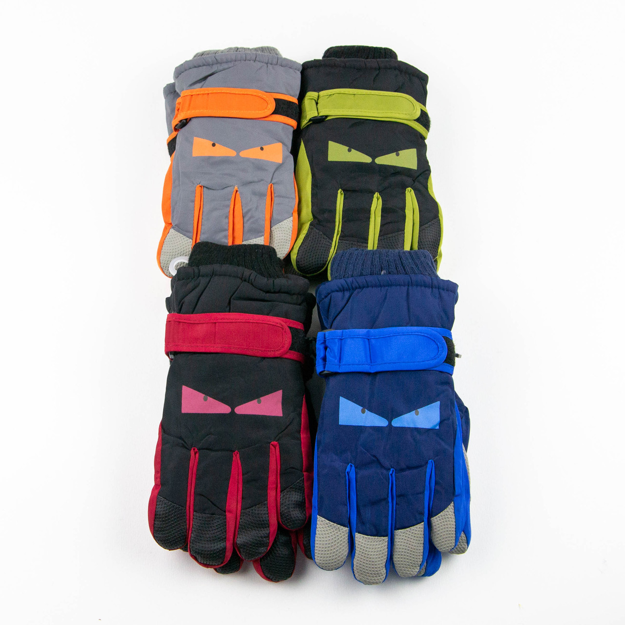 Оптом рукавички болоньєві лижні підліткові з хутром на гумці з принтом (арт. 25-12-81)