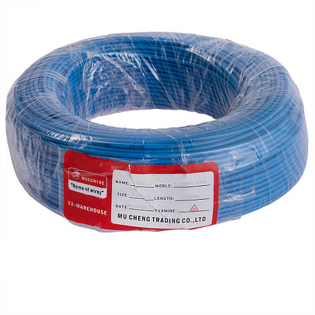 Дріт багатожильний 1.0mm2 (18AWG/32xD0.20 мм, мідь, PVC), синій, 1 м, фото 1
