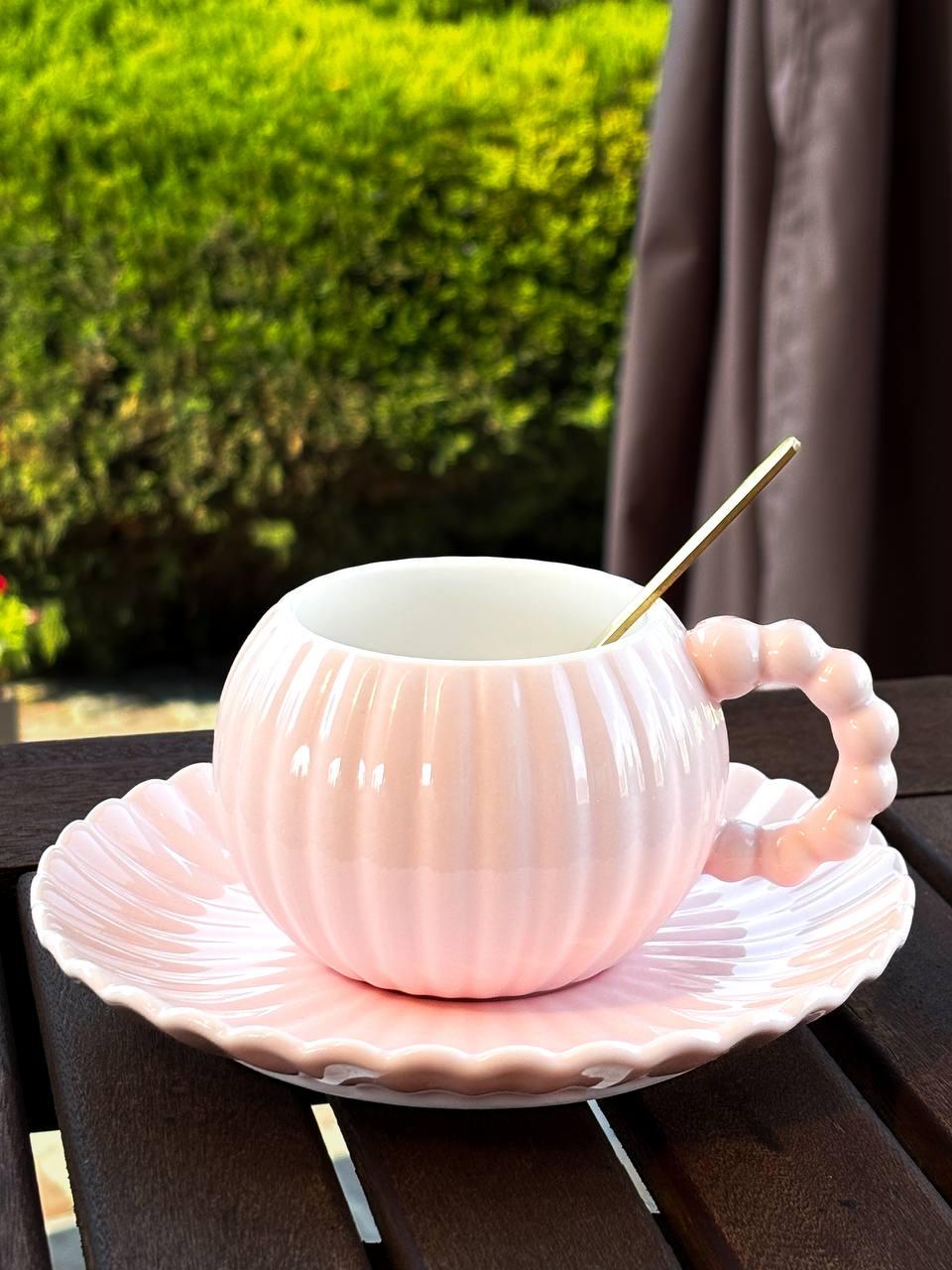 Чашка з блюдцем "Мушля", 200 мл, фото 1