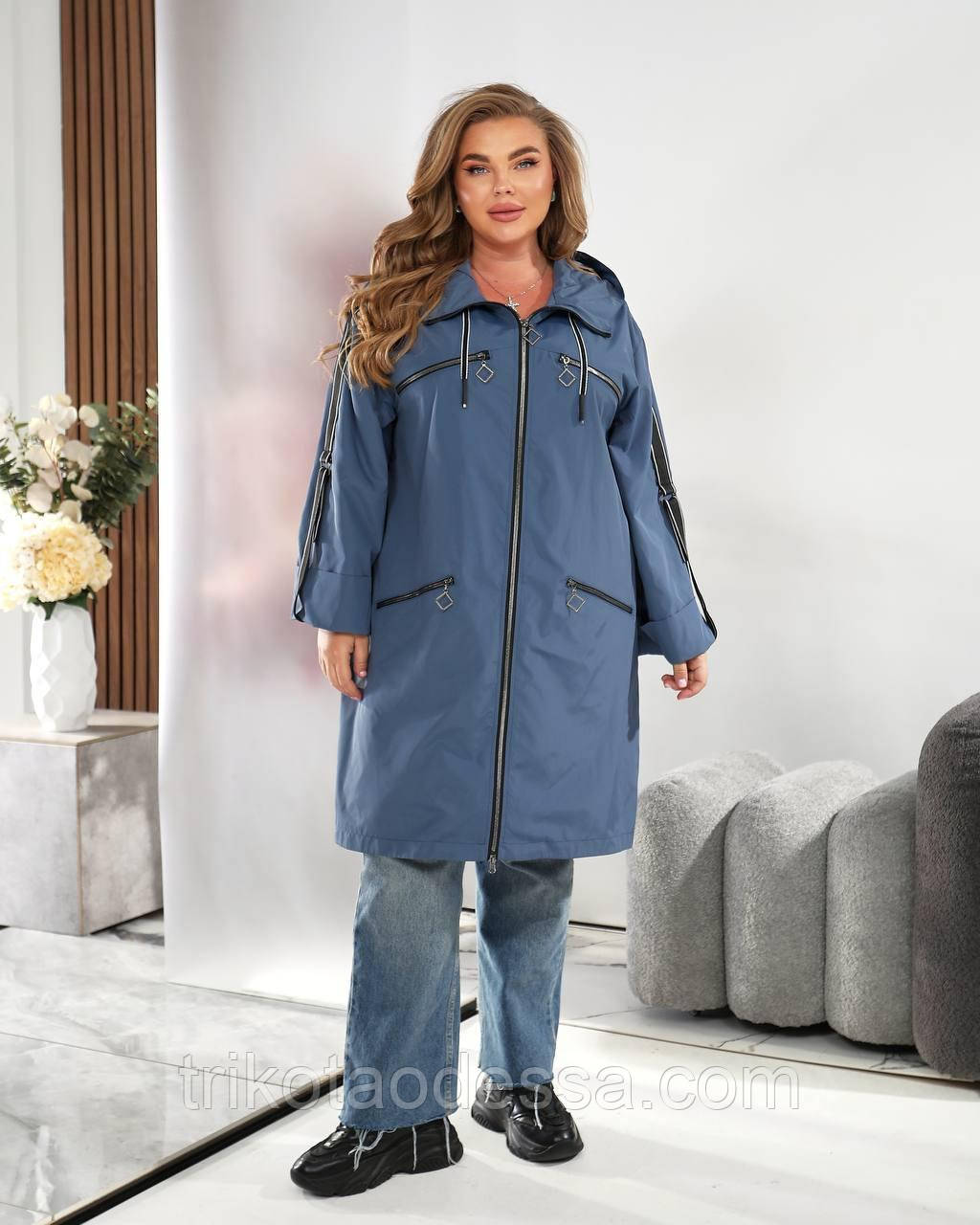 Плащ жіночий на блискавці 1468ну р.56-70 New, фото 1