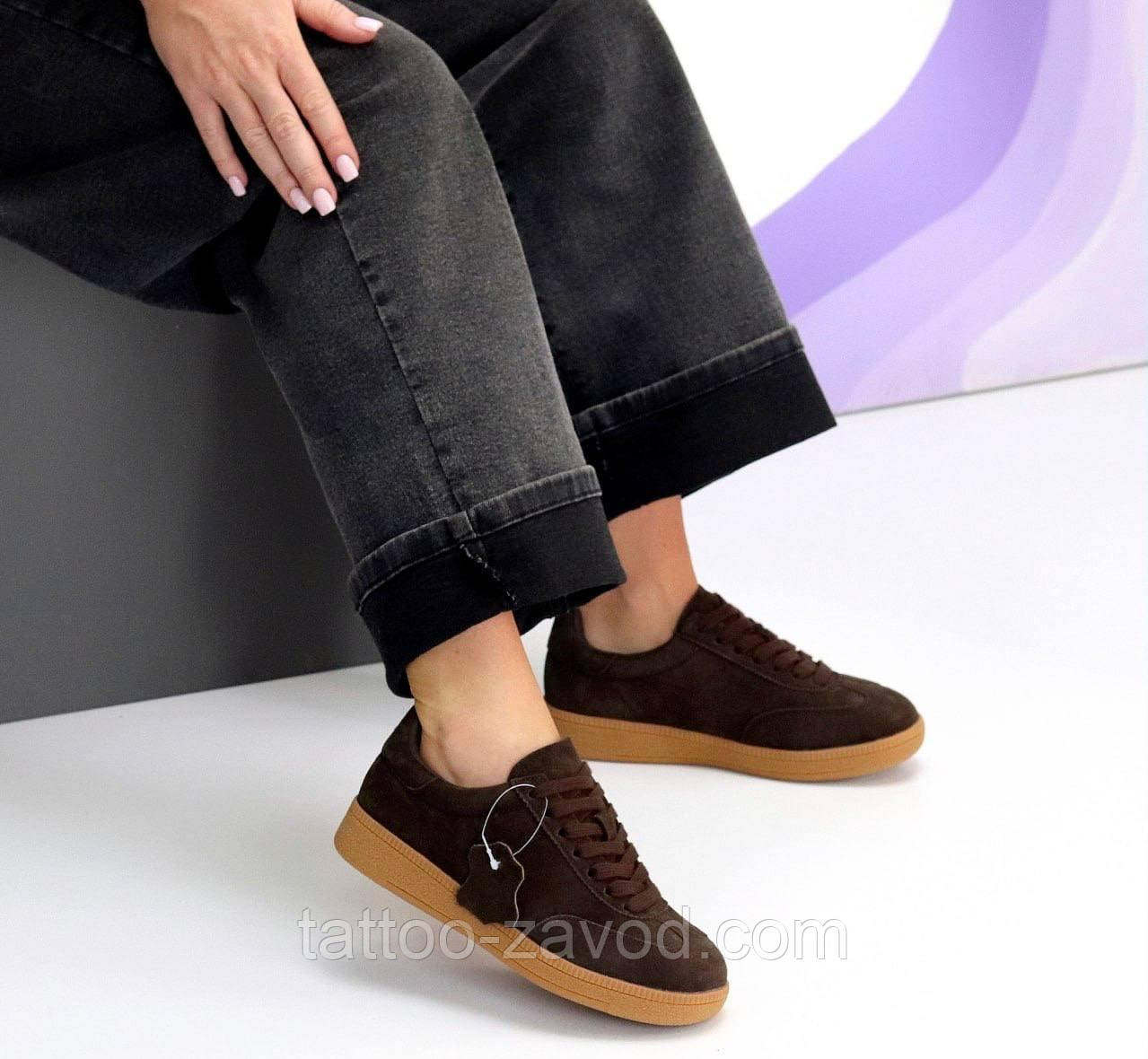 Замшеві кросівки жіночі на шнурках 36 -41, фото 1