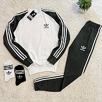 Спортивний костюм хакі Adidas / Спортивний костюм Adidas кофта+штани унісекс