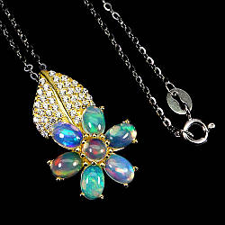 Опал срібне кольє, 0190ОП