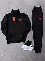 Чоловічий спортивний костюм HUGO чорний / Спортивний костюм HUGO унісекс | кофта + штани | 2 пари шкарпеток у подарунок | чорний,