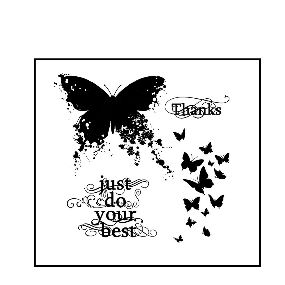 Набір силіконових штампів для скрапбукінгу Метелик CHT209, фото 1