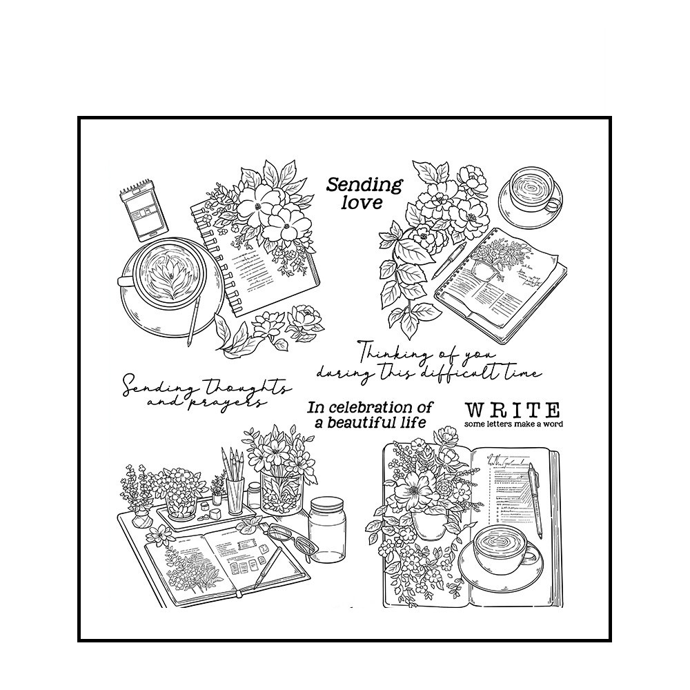 Набір силіконових штампів для скрапбукінгу Книги CHT210, фото 1