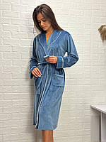 Ніжний та витончений халат велюр на х/б основі