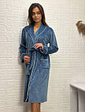 Ніжний та витончений халат велюр на х/б основі, фото 2