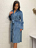 Ніжний та витончений халат велюр на х/б основі, фото 5