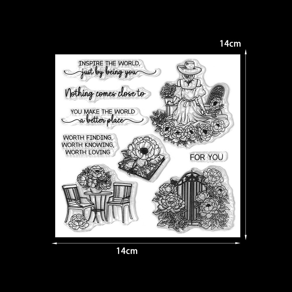 Набір силіконових штампів для скрапбукінгу Романтика CHT211, фото 1