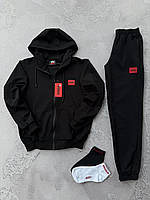 Костюм чоловічий/унісекс HUGO (зіп худі + штани) / Костюм HG чорний