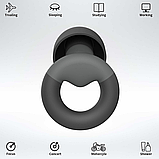 Багаторазові беруші для сну, зниження шуму (25-30 дБ) з 8 насадками, м'які для захисту слуху, фото 2