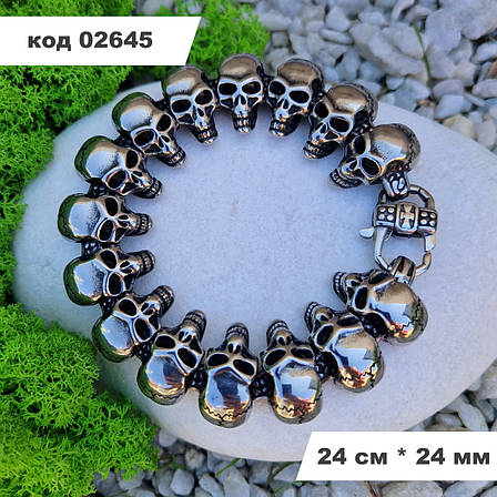 Чоловічий браслет "Черепа" | Браслет із нержавіючої сталі Stainless Steel, фото 1