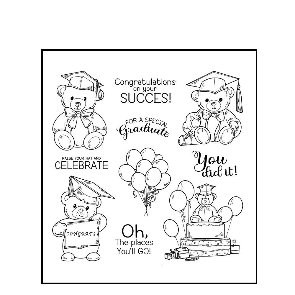 Набір силіконових штампів для скрапбукінгу Свято CHT212, фото 1