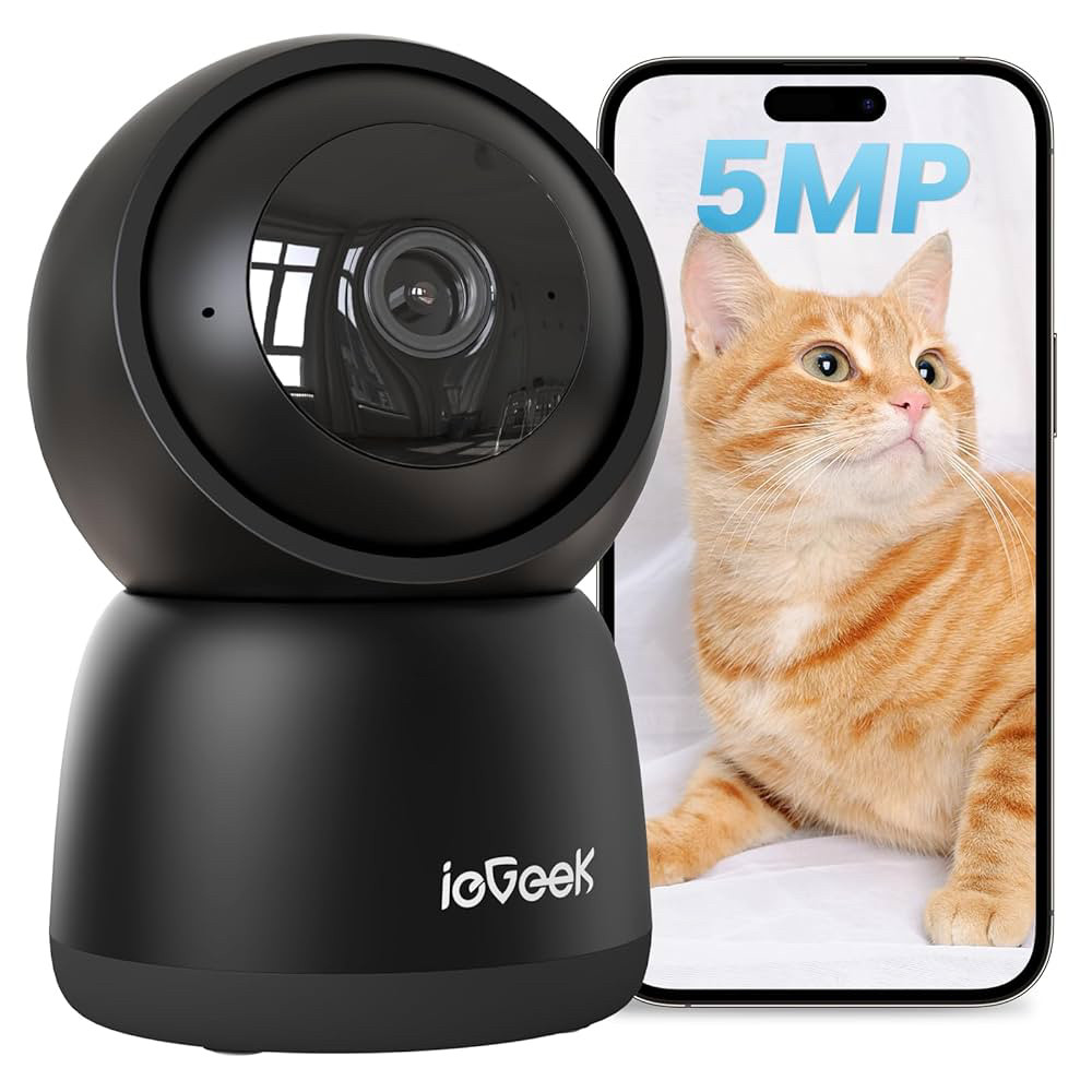 Камера для тварин ieGeek SC1 Pro, Wi-Fi, 5 МП, 360°, нічне бачення, двосторонній зв’язок, фото 1