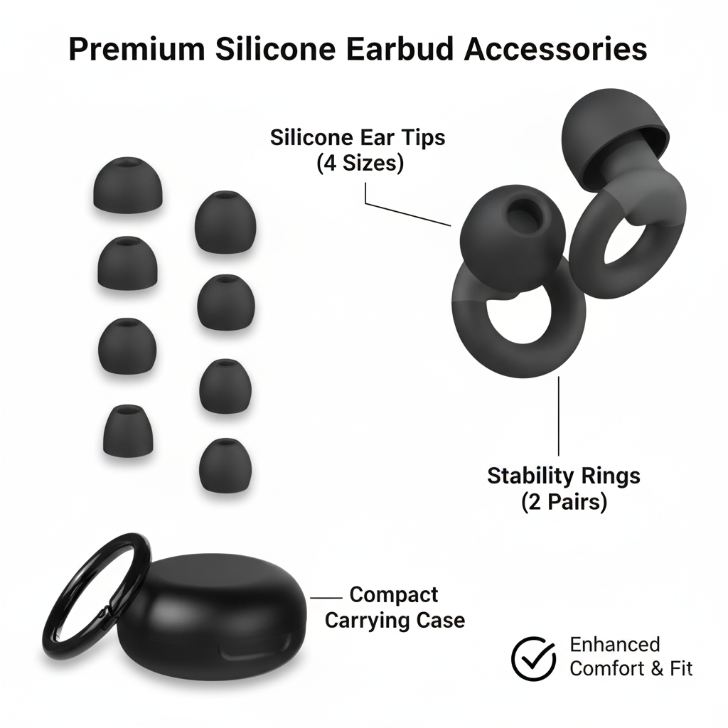 Багаторазові беруші для сну, зниження шуму (25-30 дБ) з 8 насадками, м'які для захисту слуху, фото 1