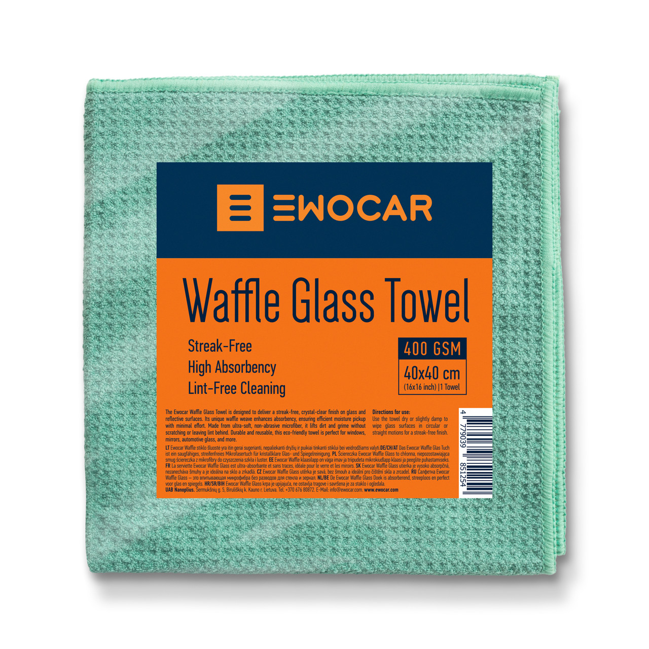 Рушник для скла вафельний EWOCAR Waffle Glass Towel 400gsm 40*40см, фото 1