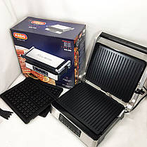 Сендвічниця з насадками Magio MG-356 2400 Вт, Електрична бутербродниця для вафель, AK-101 Притискний гриль, фото 3