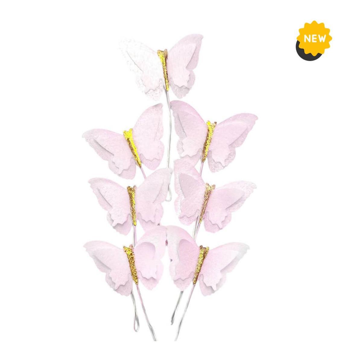 Вафельний декор "Метелики рожеві" 7шт, фото 1