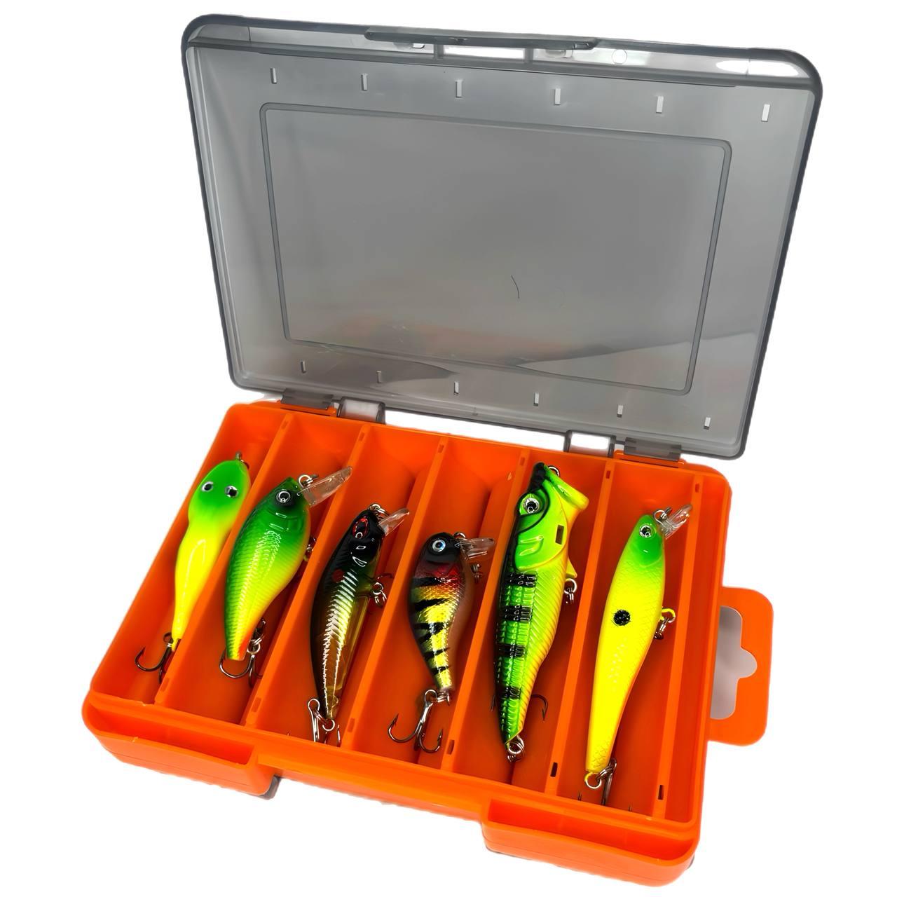 Набір воблерів різних ваг і кольорів у двосторонньому кейсі 12 шт., фото 1