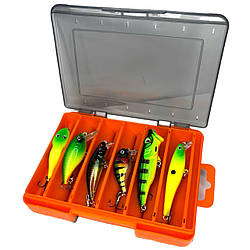 Набір воблерів різних ваг і кольорів у двосторонньому кейсі 12 шт.