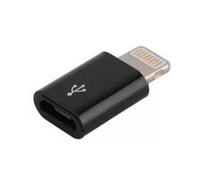 Перехідник з Micro USB мама на Lightning тато чорний